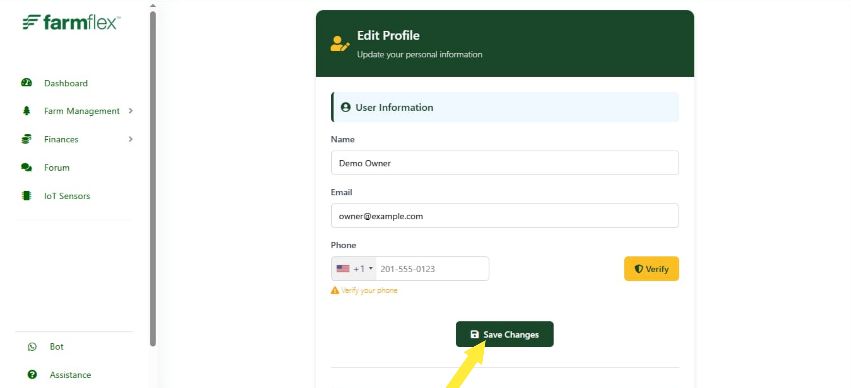 Profile Update Form